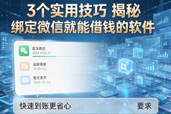 3个实用技巧揭秘绑定微信就能借钱的软件,快速到账更省心!