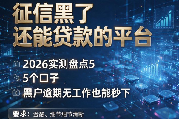 征信黑了还能贷款的平台 2026实测盘点5个口子 黑户逾期无工作也能秒下
