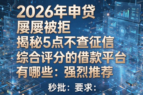 2026年申贷屡屡被拒揭秘5点不查征信和综合评分的借款平台有哪些强烈推荐秒批!