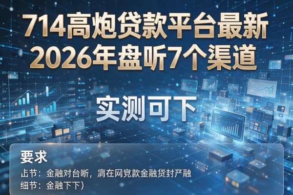 714高炮贷款平台最新 2026年盘点7个渠道 实测可下!