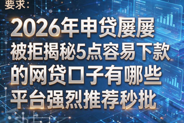 2026年申贷屡屡被拒揭秘5点容易下款的网贷口子有哪些平台强烈推荐秒批!
