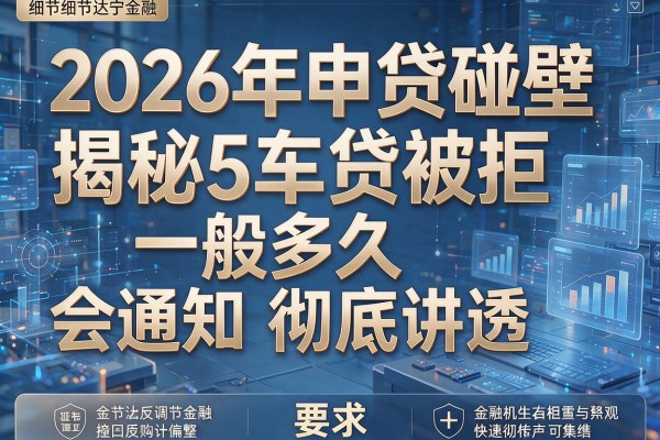 2026年申贷碰壁揭秘5车贷被拒一般多久会通知彻底讲透!