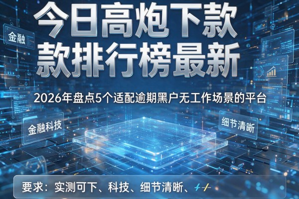 今日高炮下款排行榜最新 2026年盘点5个适配逾期黑户无工作场景的平台 实测可下