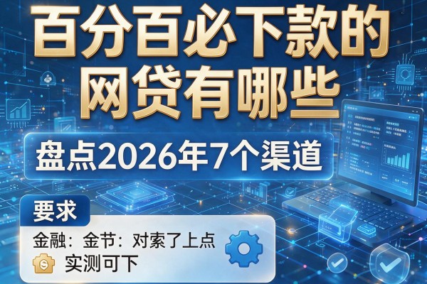 百分百必下款的网贷有哪些 盘点2026年7个渠道 实测可下!