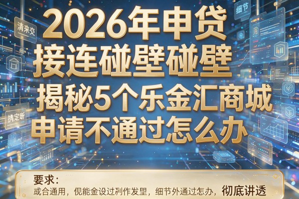 2026年申贷接连碰壁揭秘5个乐金汇商城申请不通过怎么办彻底讲透!