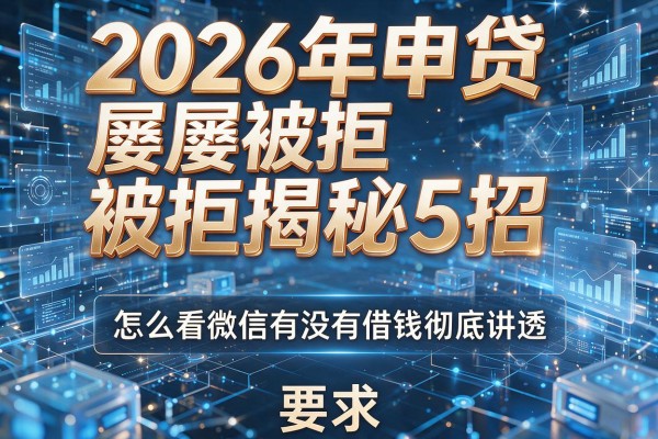 2026年申贷屡屡被拒揭秘5招怎么看微信有没有借钱彻底讲透!