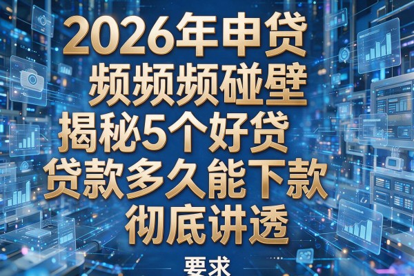 2026年申贷频频碰壁揭秘5个好贷贷款多久能下款彻底讲透!