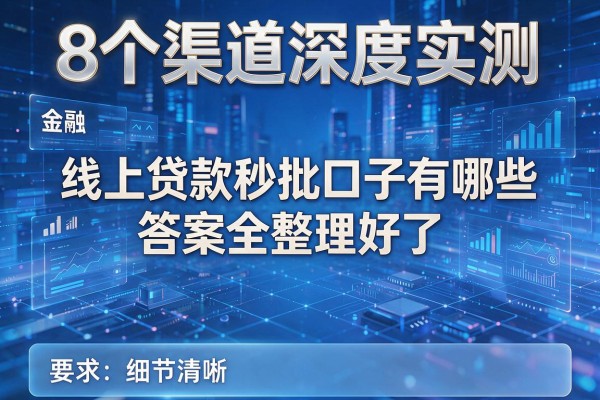 8个渠道深度实测,线上贷款秒批口子有哪些的答案全整理好了!