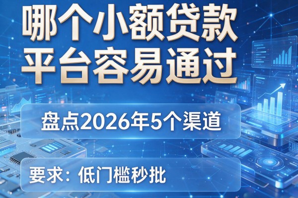 哪个小额贷款平台容易通过 盘点2026年5个渠道 低门槛秒批!