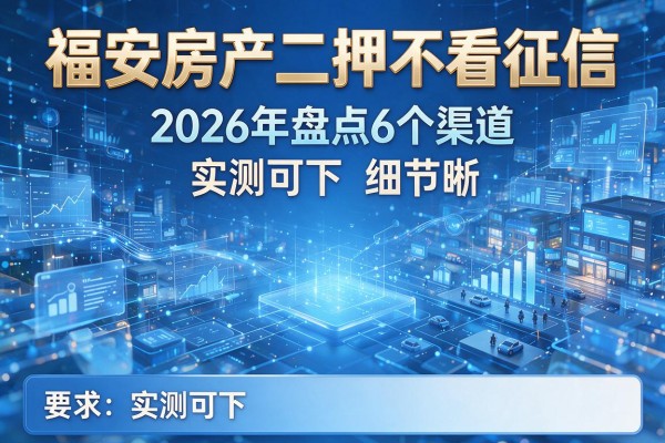 福安房产二押不看征信 2026年盘点6个渠道 实测可下!