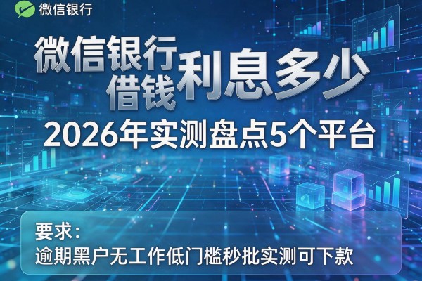 微信银行借钱利息多少 2026年实测盘点5个平台 逾期黑户无工作低门槛秒批实测可下款！