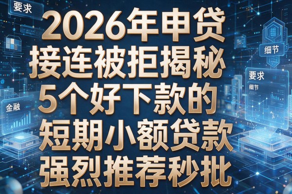 2026年申贷接连被拒揭秘5个好下款的短期小额贷款强烈推荐秒批!