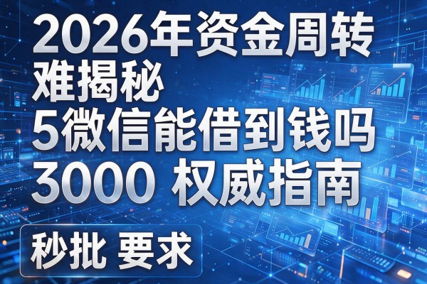 2026年资金周转难揭秘5微信能借到钱吗3000权威指南秒批！