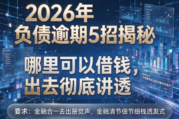 2026年负债逾期5招揭秘哪里可以借钱出去彻底讲透!