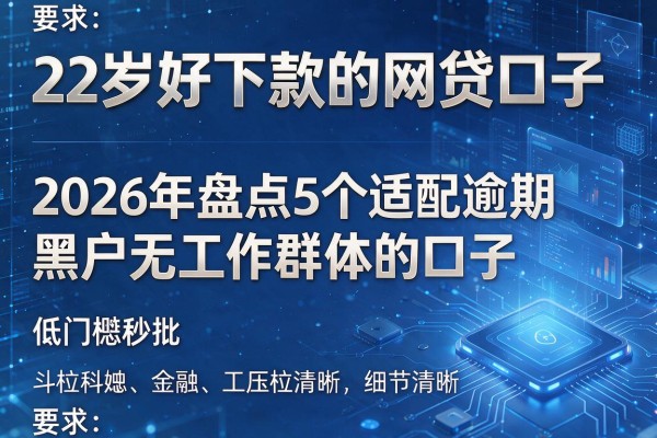 22岁好下款的网贷口子 2026年盘点5个适配逾期黑户无工作群体的口子 低门槛秒批