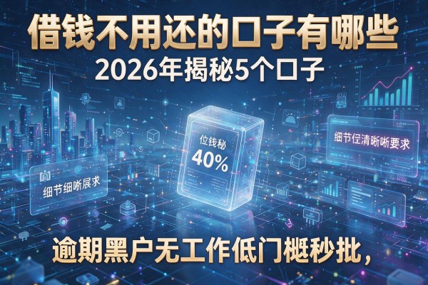 借钱不用还的口子有哪些 2026年揭秘5个口子 逾期黑户无工作低门槛秒批
