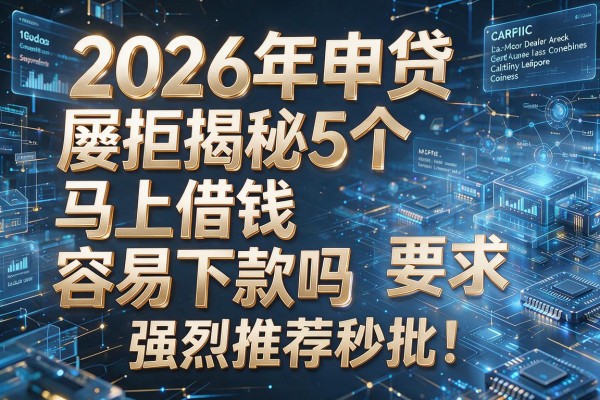 2026年申贷屡拒揭秘5个马上借钱容易下款吗强烈推荐秒批!