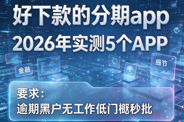 好下款的分期app 2026年实测5个APP 逾期黑户无工作低门槛秒批