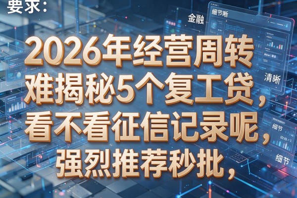 2026年经营周转难揭秘5个复工贷看不看征信记录呢强烈推荐秒批!