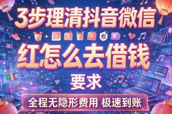 3步理清抖音微信红包怎么去借钱,全程无隐形费用极速到账!