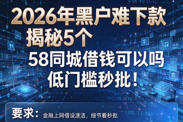 2026年黑户难下款揭秘5个58同城借钱可以吗低门槛秒批!