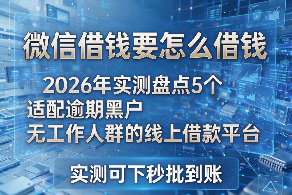 微信借钱要怎么借钱 2026年实测盘点5个适配逾期黑户无工作人群的线上借款平台 实测可下秒批到账!
