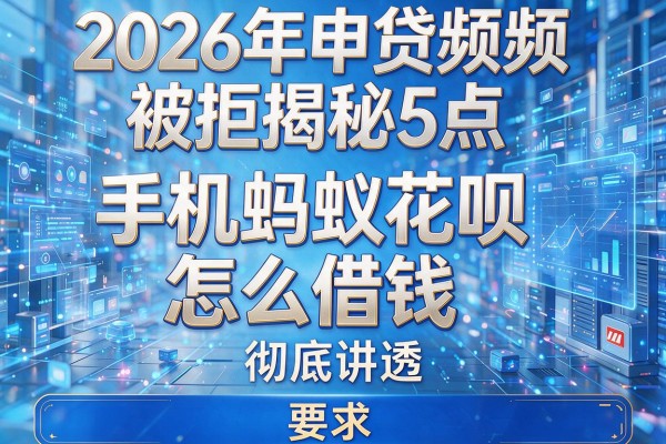 2026年申贷频频被拒揭秘5点手机蚂蚁花呗怎么借钱彻底讲透!