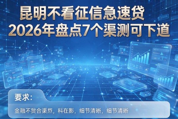 昆明不看征信急速贷2026年盘点7个渠道实测可下！