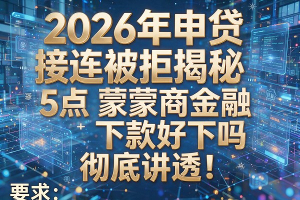 2026年申贷接连被拒揭秘5点蒙商金融下款好下吗彻底讲透！