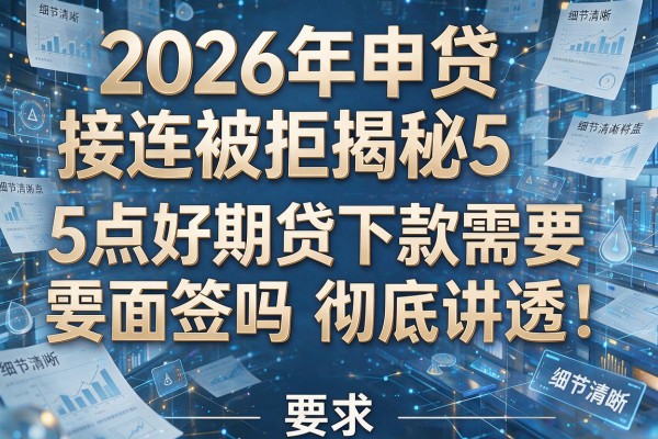 2026年申贷接连被拒揭秘5点好期贷下款需要面签吗彻底讲透!