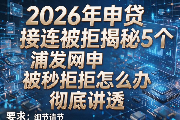 2026年申贷接连被拒揭秘5个浦发网申被秒拒怎么办彻底讲透!