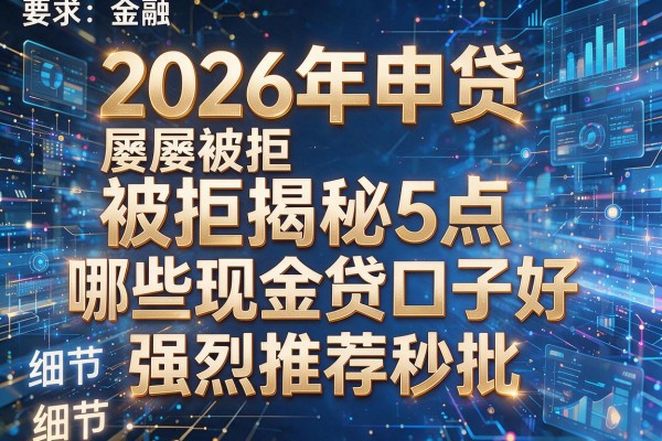 2026年申贷屡屡被拒揭秘5点哪些现金贷口子好强烈推荐秒批!