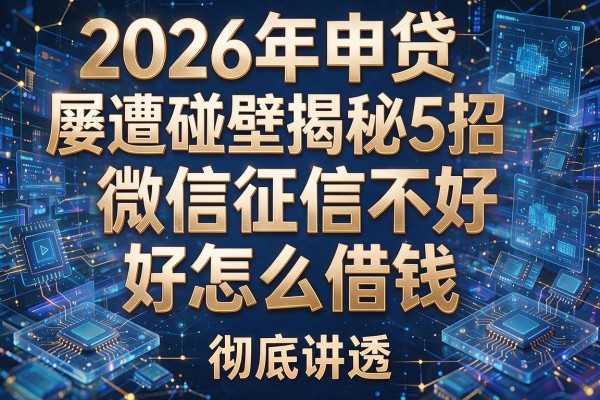 2026年申贷屡遭碰壁揭秘5招微信征信不好怎么借钱彻底讲透！