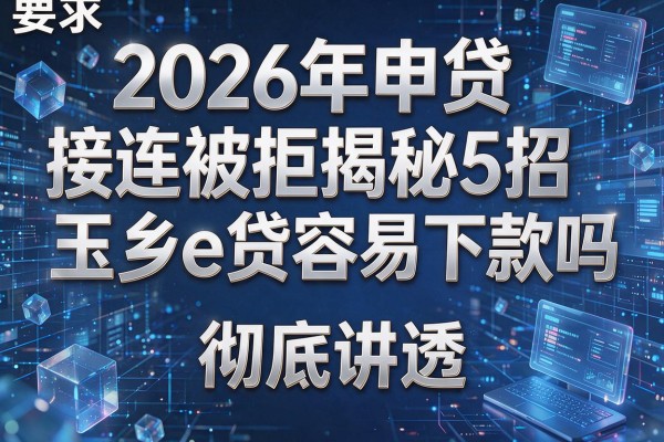 2026年申贷接连被拒揭秘5招玉乡e贷容易下款吗彻底讲透!