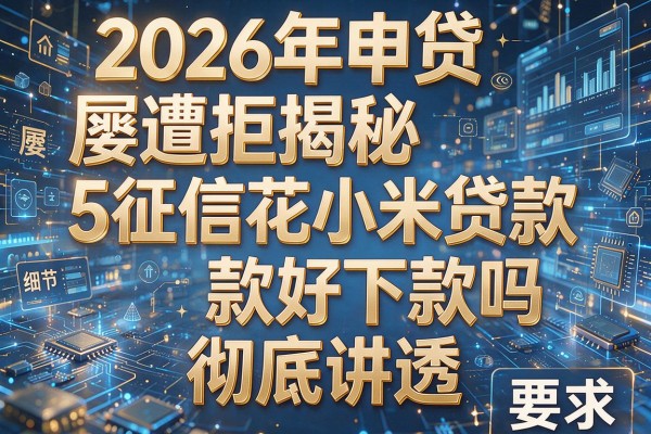 2026年申贷屡遭拒揭秘5征信花小米贷款好下款吗彻底讲透!