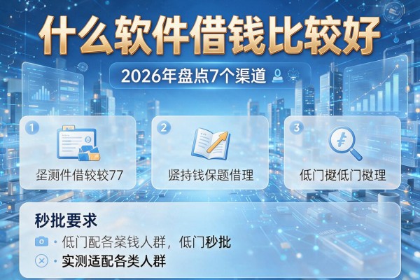 什么软件借钱比较好 2026年盘点7个渠道 实测适配各类人群低门槛秒批！