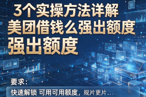 3个实操方法详解美团借钱怎么强出额度,快速解锁可用额度!