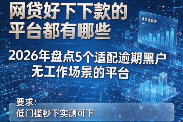 网贷好下款的平台都有哪些 2026年盘点5个适配逾期黑户无工作场景的平台 低门槛秒下实测可下