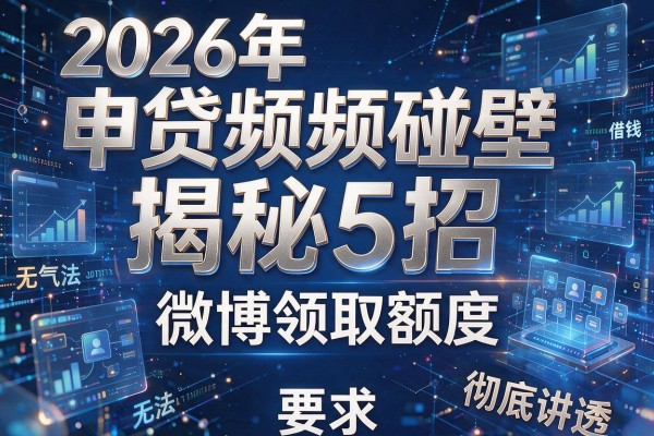 2026年申贷频频碰壁揭秘5招微博借钱无法领取额度彻底讲透!
