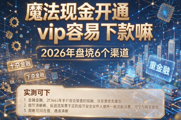 魔法现金开通vip容易下款嘛 2026年盘点6个渠道 实测可下!