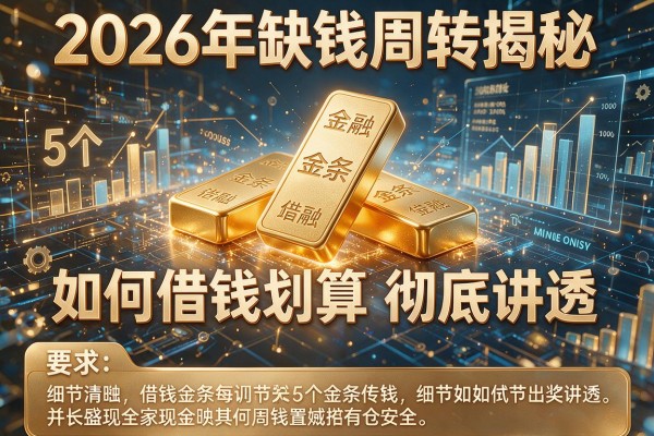 2026年缺钱周转揭秘5个金条如何借钱划算彻底讲透!