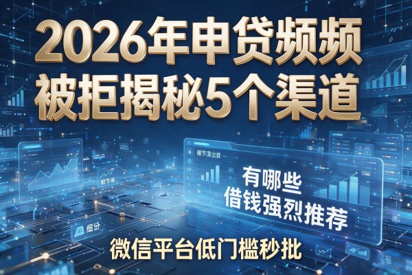 2026年申贷频频被拒揭秘5个渠道微信平台有哪些借钱的强烈推荐低门槛秒批!