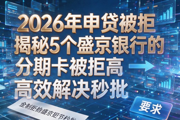 2026年申贷被拒揭秘5个盛京银行的分期卡被拒高效解决秒批！