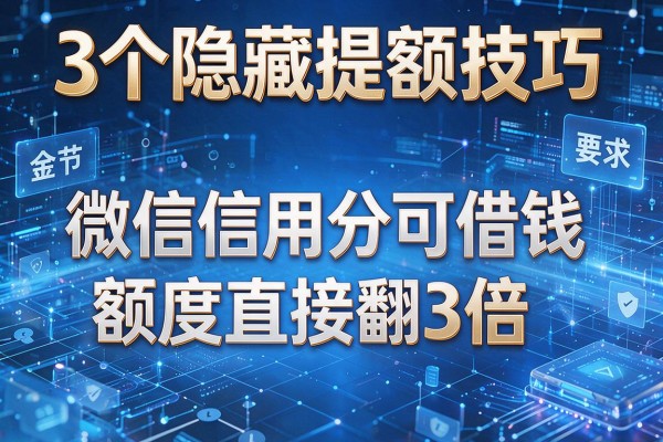 3个隐藏提额技巧,微信信用分可借钱,额度直接翻3倍!