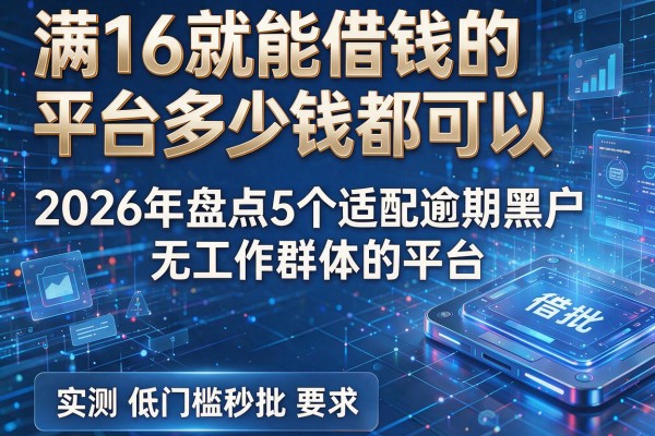满16就能借钱的平台多少钱都可以 2026年盘点5个适配逾期黑户无工作群体的平台 实测低门槛秒批