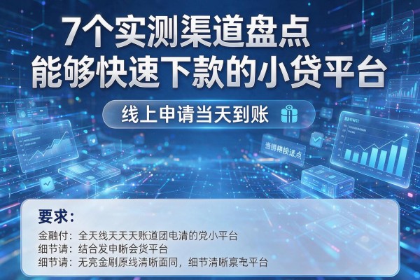 7个实测渠道盘点能够快速下款的小贷平台,线上申请当天到账!