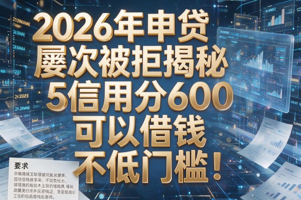 2026年申贷屡次被拒揭秘5信用分600可以借钱不低门槛!