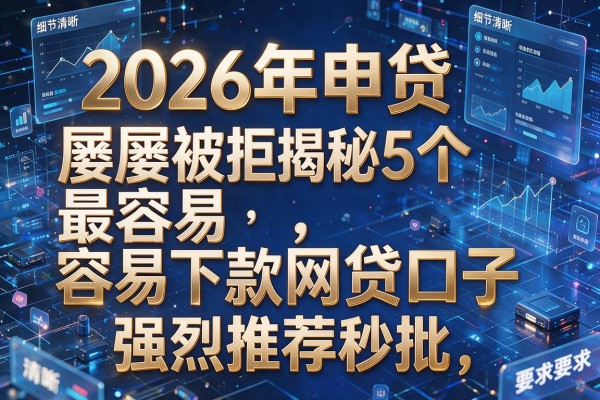 2026年申贷屡屡被拒揭秘5个最容易下款网贷口子强烈推荐秒批！