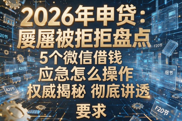 2026年申贷屡屡被拒盘点5个微信借钱应急怎么操作权威揭秘彻底讲透!