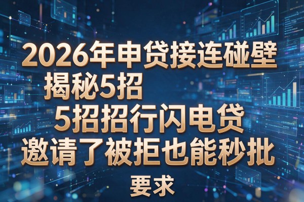 2026年申贷接连碰壁揭秘5招招行闪电贷邀请了被拒也能秒批!